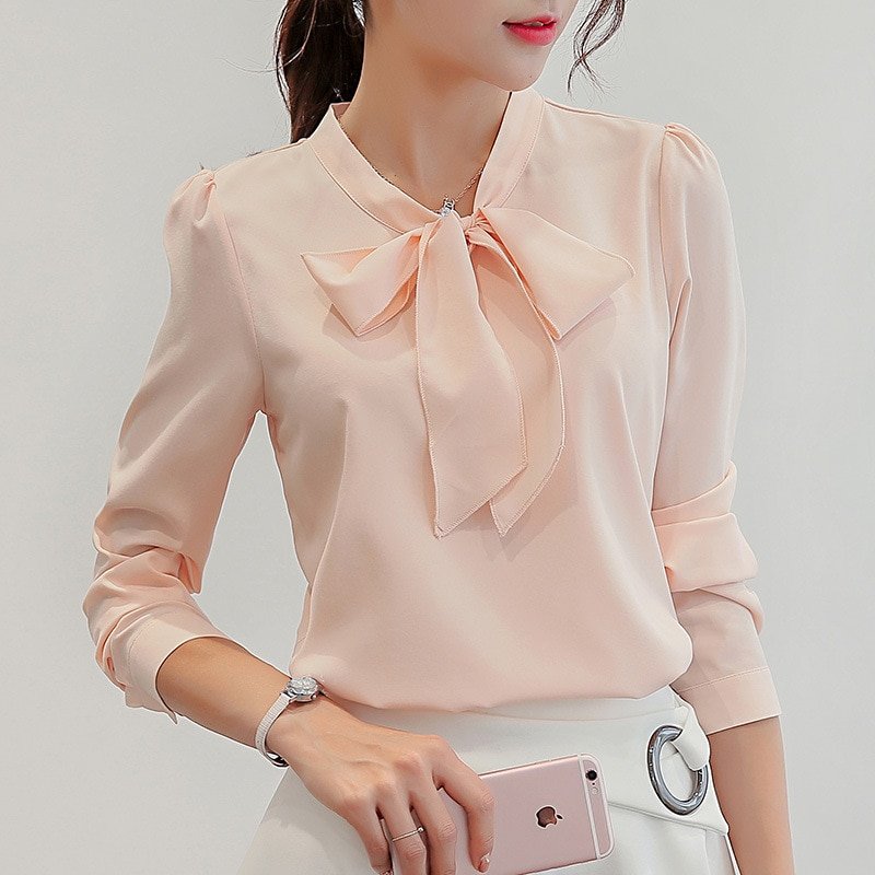 Long Sleeve Chiffon Shirt Top