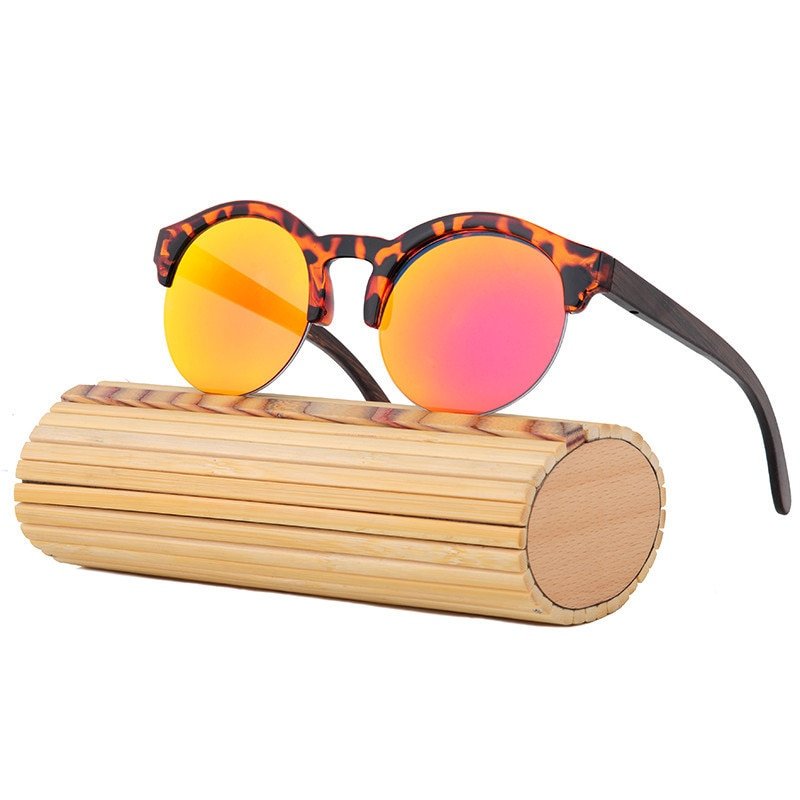 Fashion Round Bamboo Sunglasses Men Wood Sunglasses Women Brand Design Retro Mirror Sun Glasses For Women Oculos de sol feminino