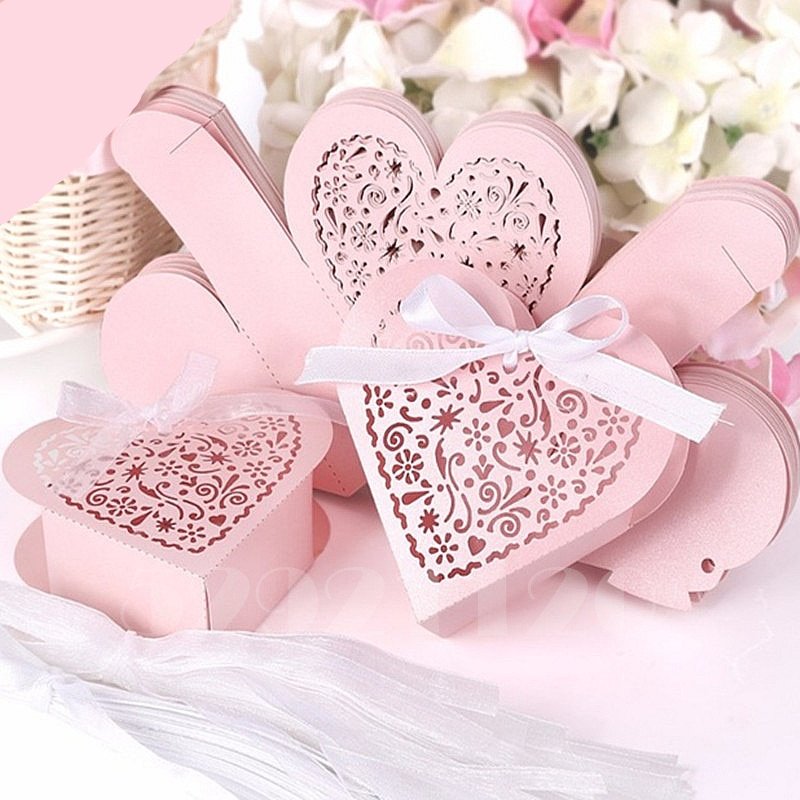 Heart Shape Ribbon Gift Box